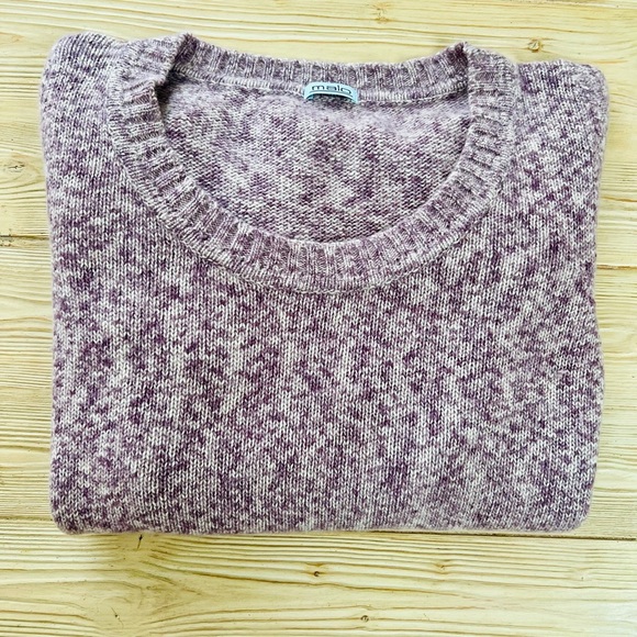 Malo 100 Percent Cashmere Plum Marled Knit Sweater Size Medium Made in Italy - Picture 4 of 7